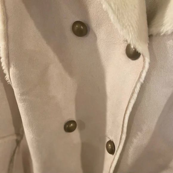 Dennis by Dennis Basso 1X light tan coat with faux fur inside faux suede 1X - Picture 7 of 15